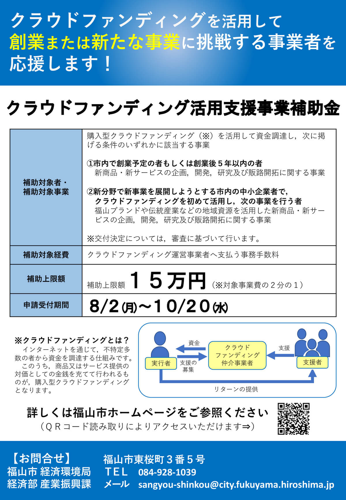 福山市クラウドファンディング活用支援事業補助金