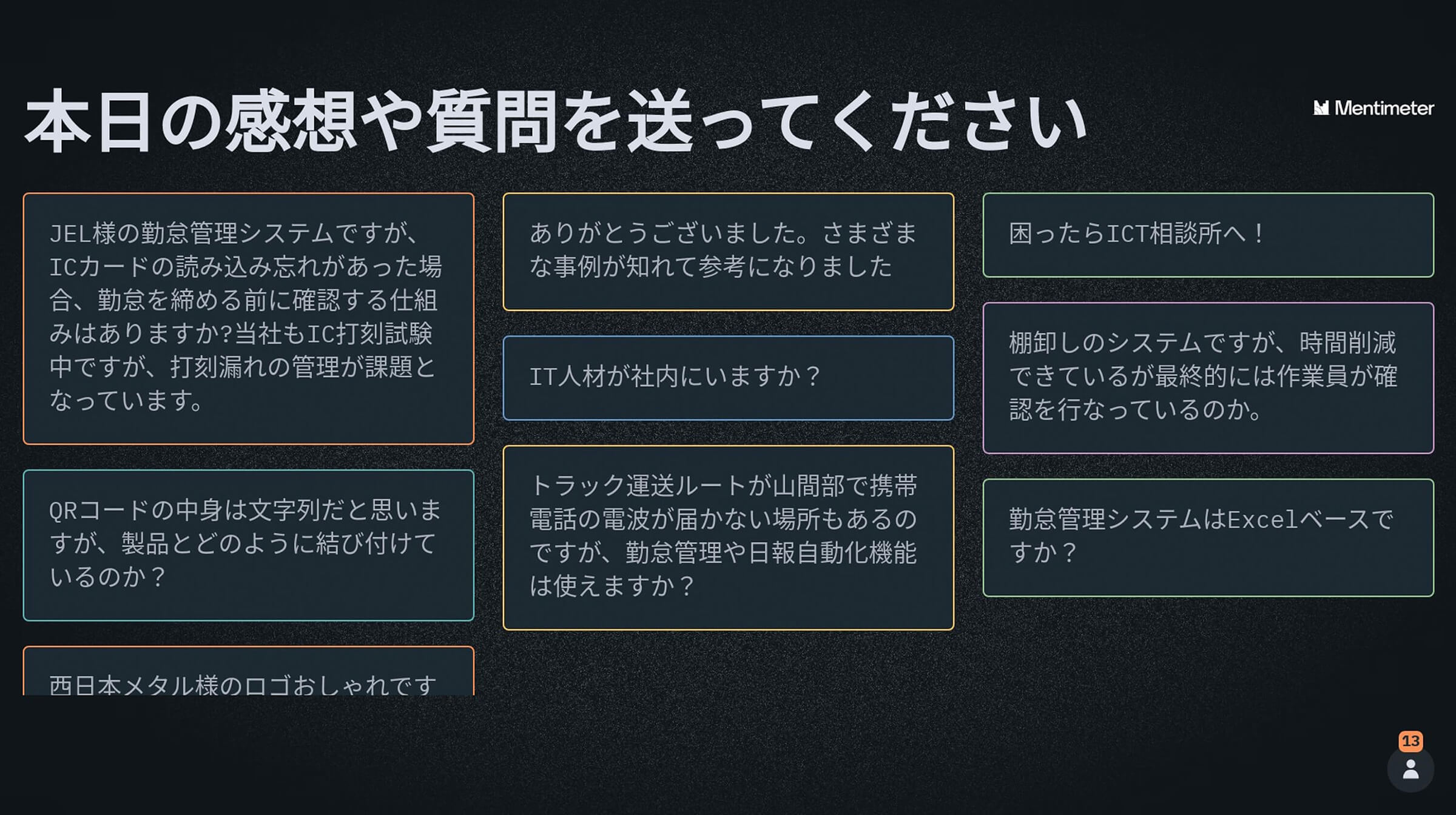 コミュニケーションツールを用いた質疑応答