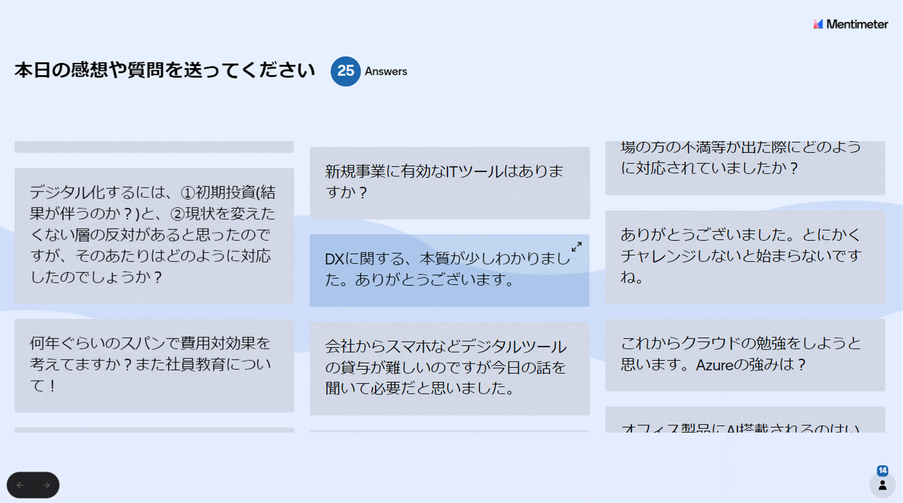 コミュニケーションツールを用いた質疑応答