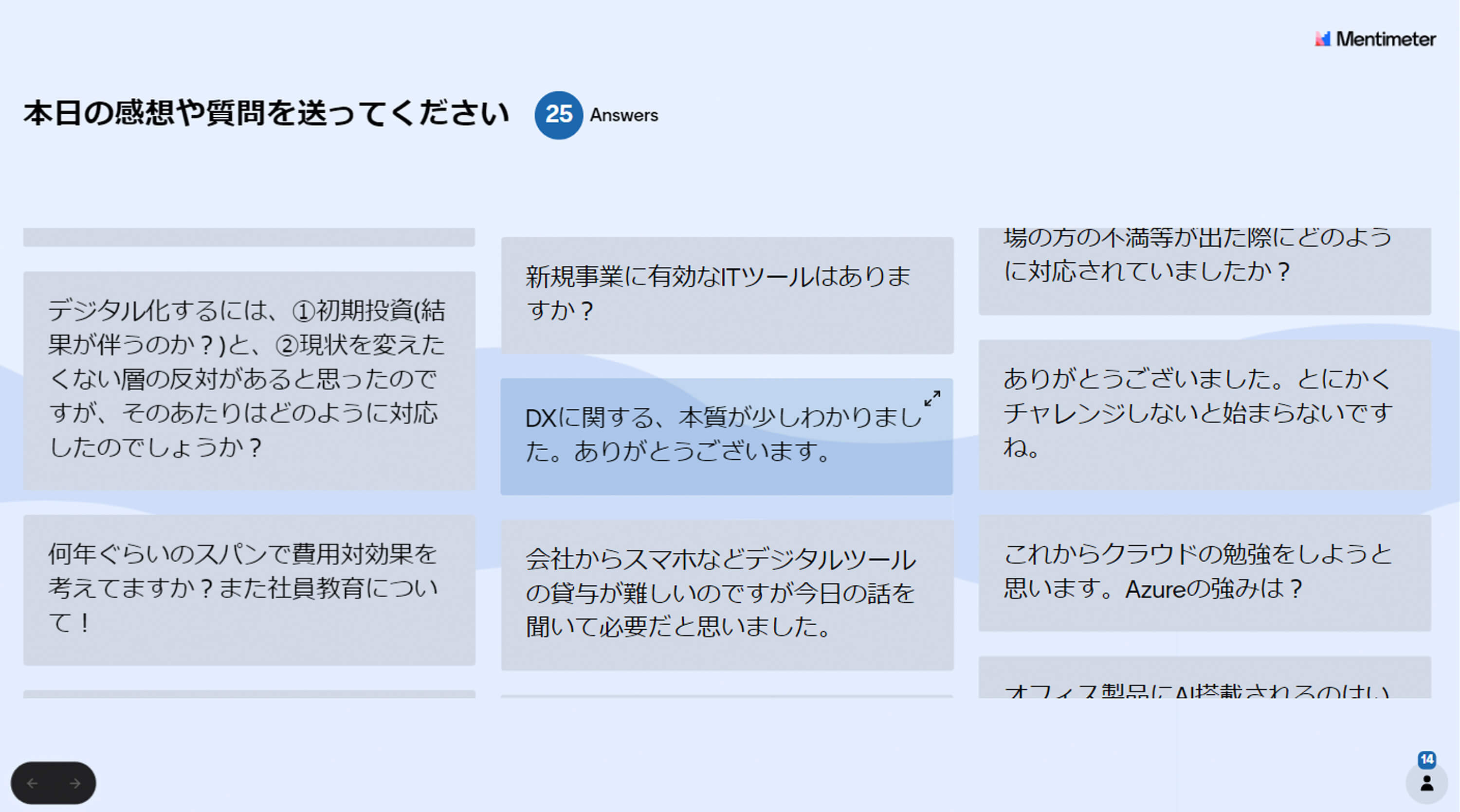 コミュニケーションツールを用いた質疑応答